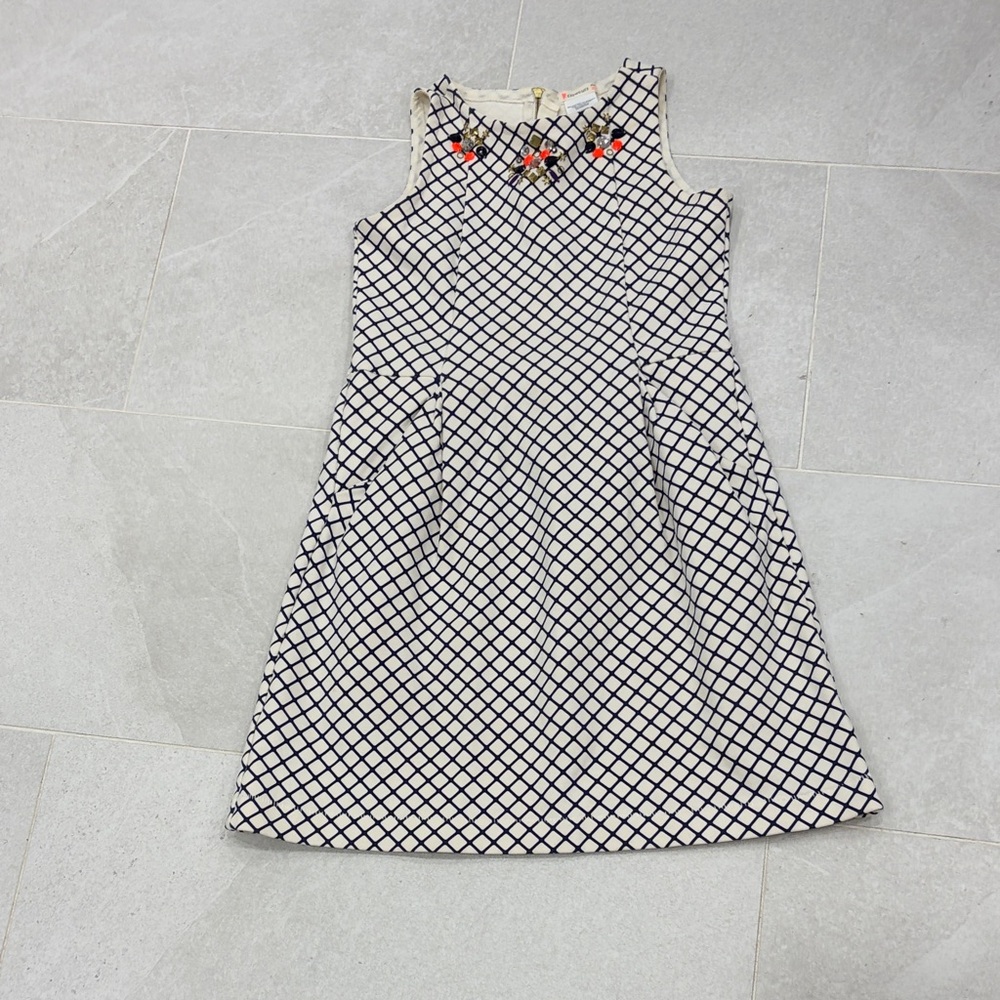 Crewcuts Cream and Black Checkered Dress